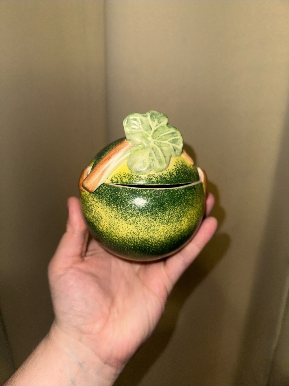Vintage Dorothy Draper designed Greenbrier Resort sugar bowl small watermelon